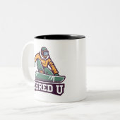 Shred University Snowboarding Zweifarbige Tasse (Vorderseite Links)