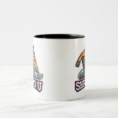 Shred University Snowboarding Zweifarbige Tasse (Mittel)