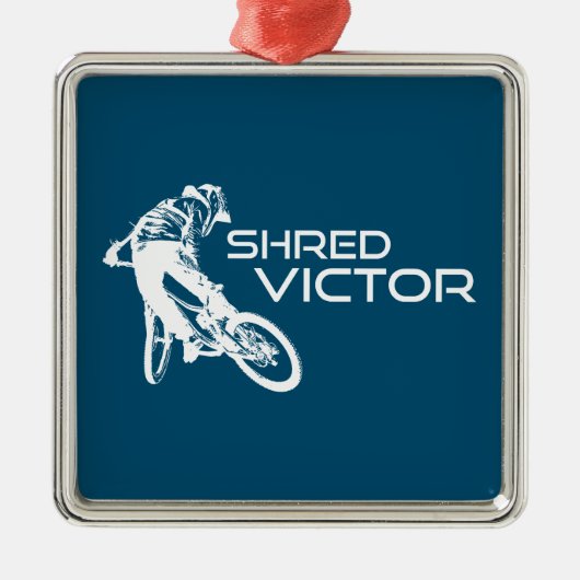 Shred Victor Idaho Mountain Biking Ornament Aus Metall (Vorne)
