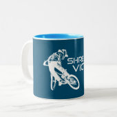 Shred Victor Idaho Mountain Biking Zweifarbige Tasse (Vorderseite Links)