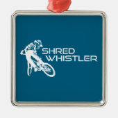 Shred Whistler British Columbia Mountain Biking Ornament Aus Metall (Vorne)