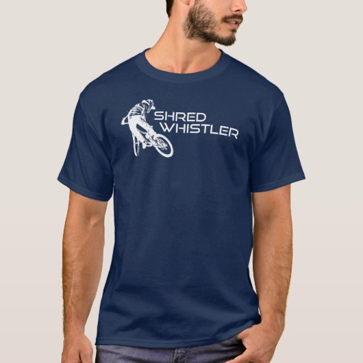 Shred Whistler British Columbia Mountain Biking T-Shirt (Vorderseite)