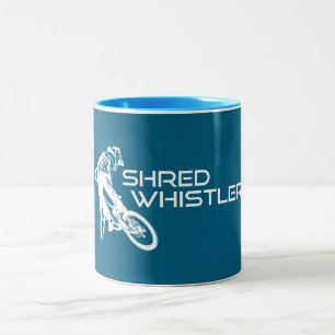 Shred Whistler British Columbia Mountainbiken Zweifarbige Tasse