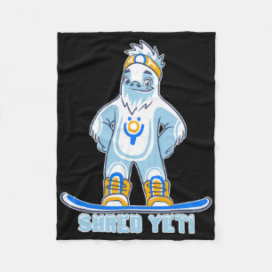 Shred Yeti - Fun Yeti Bigfoot Sasquatch Snowboardi Fleecedecke