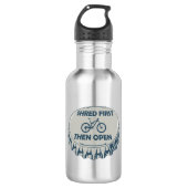 Shred zuerst dann Open Mountain Biking Edelstahlflasche (Vorderseite)