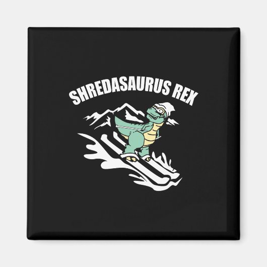 Shredasaurus Rex Ski Dinosaur Kinder Lustiger Skif Magnet (Vorne)