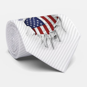 Shredder, Ripped and Torf American Flag Neck Tie Krawatte