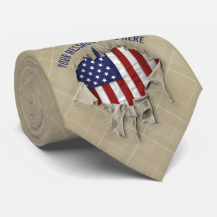 Shredder, Ripped and Torf American Flag Neck Tie Krawatte