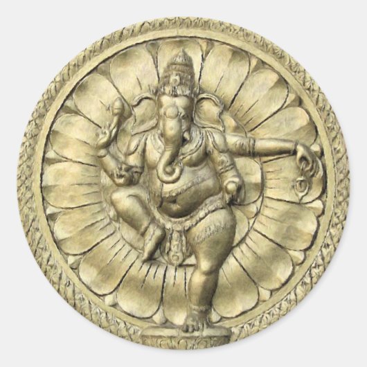 Shree Ganesh Runder Aufkleber (Vorderseite)