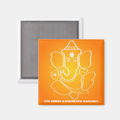 Shree Ganesha - Der indische Gott Magnet (Vorderseite/Rückseite)