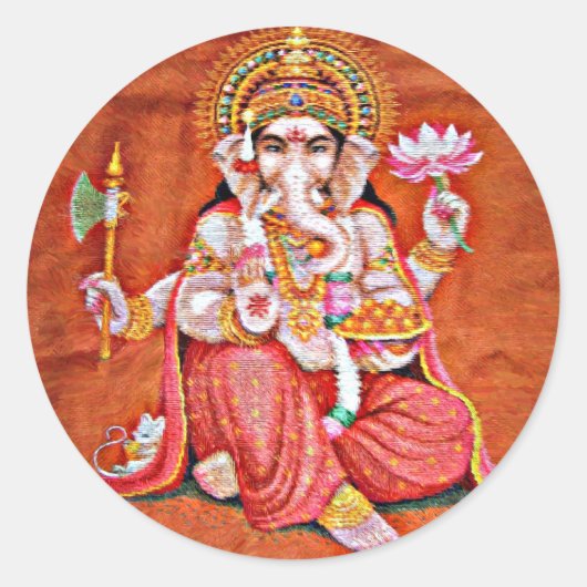 Shree Ganeshya Runder Aufkleber (Vorderseite)