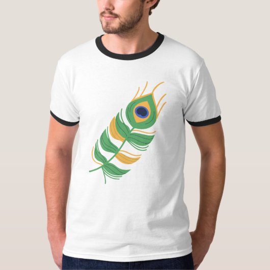 SHREE KRISHNA PEACOCK FEATHER LOGO EINZIGARTIGES D T-Shirt (Vorderseite)