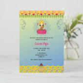 Shree Laxmi Puja Floral Einladung (Stehend Vorderseite)
