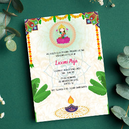 Shree Laxmi Puja Floral Einladung