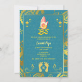 Shree Laxmi Puja Floral Einladung (Vorderseite)