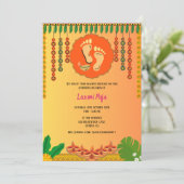 Shree Laxmi Puja Floral Einladung (Stehend Vorderseite)