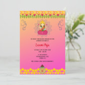 Shree Laxmi Puja Floral Einladung (Stehend Vorderseite)