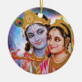 Shree Radhey Krishna Liebe Keramik Ornament (Vorne)