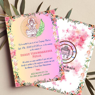 Shree Vishwakarma Pooja Blumenstrauß Einladung