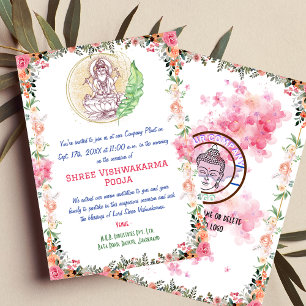 Shree Vishwakarma Pooja Floral Einladung