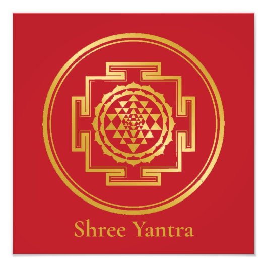Shree Yantra Auspicious Sacred Geometrie Symbol Fotodruck (Vorne)