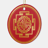Shree Yantra Auspicious Sacred Geometrie Symbol Keramik Ornament (Links)