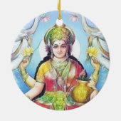 Shree Yantra Auspicious Sacred Geometrie Symbol Keramik Ornament (Hinten)