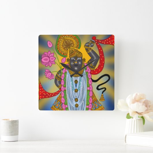 Shreenath Clock Quadratische Wanduhr (Zuhause)