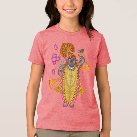 Shreenath Ji T-Shirt – Divine Krishna  Tri-Blend Shirt (Vorderseite)