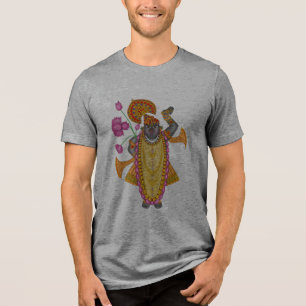 Shreenath Ji T-Shirt – Göttliche Krishna-Kunst von Tri-Blend Shirt