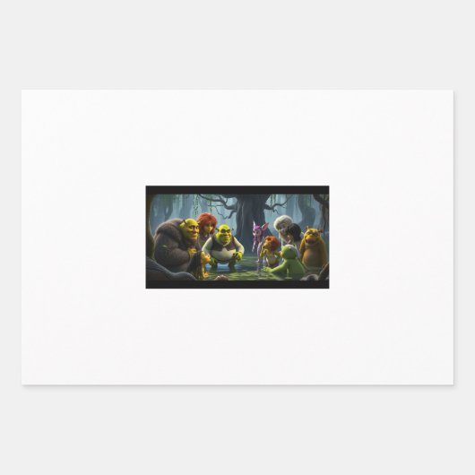 Shrek 5 Geschenkpapier - Funny : Pack von 3 (Vorderseite)