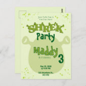 Shrek Geburtstagseinladung | Weit Weit Weg Postkarte (Vorne/Hinten)