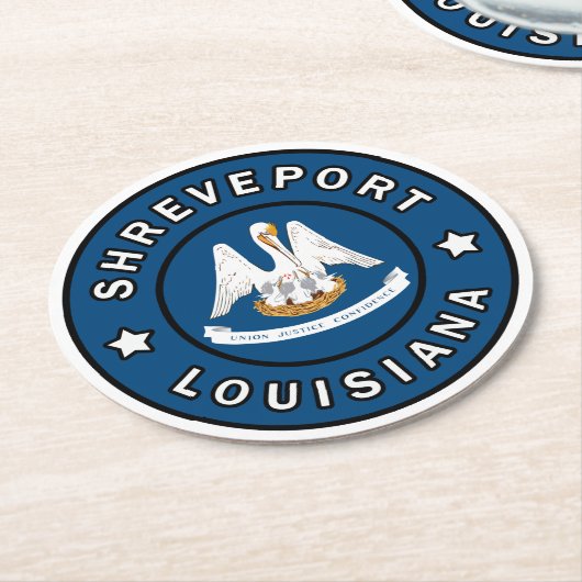 Shrepport Louisiana Runder Pappuntersetzer (Angewinkelt)