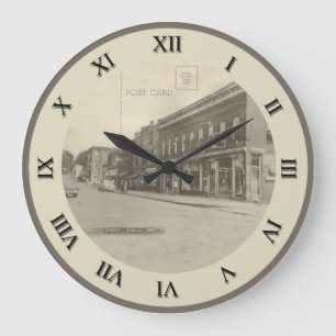Shreve Ohio Postkarten-Uhr - Market Street Große Wanduhr