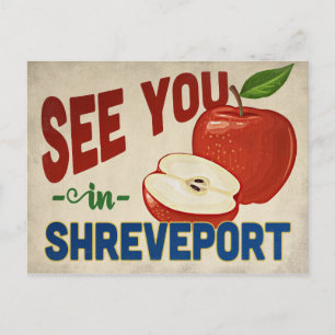 Shreveport Louisiana Apfel - Vintage Reise Postkarte