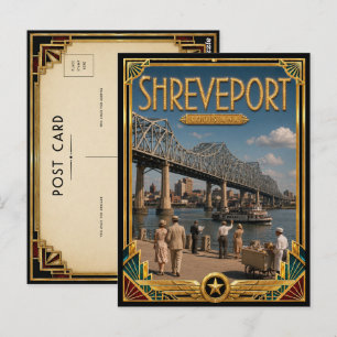 Shreveport Louisiana Vintage Art Deco Golden Age Postkarte