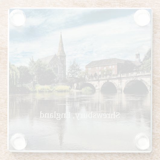 Shrewsbury, England Glasuntersetzer (Rückseite)