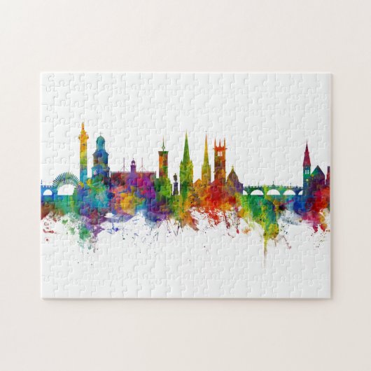 Shrewsbury England Skyline Puzzle (Horizontal)