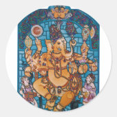Shri Ganesh Runder Aufkleber (Vorderseite)