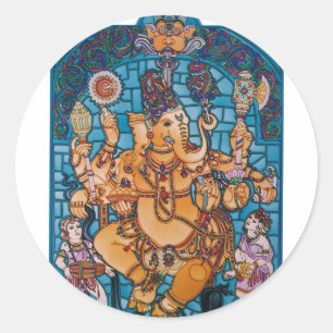 Shri Ganesh Runder Aufkleber