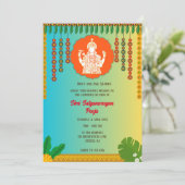 Shri Satyanarayan Pooja Hindu Einladung (Stehend Vorderseite)