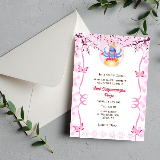 Shri Satyanarayan Pooja Hindu Einladung