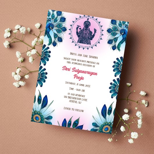 Shri Satyanarayan Pooja Hindu Einladung