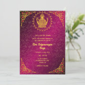 Shri Satyanarayan Pooja Hindu Einladung (Stehend Vorderseite)