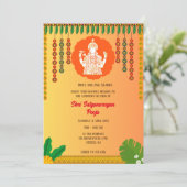 Shri Satyanarayan Pooja Hindu Einladung (Stehend Vorderseite)