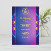 Shri Satyanarayan Pooja Hindu Indian Chakra Einladung (Stehend Vorderseite)