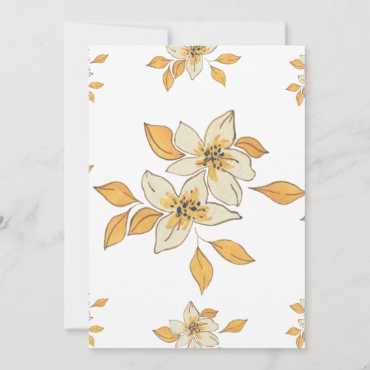 Shri Satyanarayan Pooja Hindu Indian Style Blume Einladung (Rückseite)