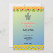 Shri Satyanarayan Pooja Hindu Indian Style Blume Einladung (Vorderseite)