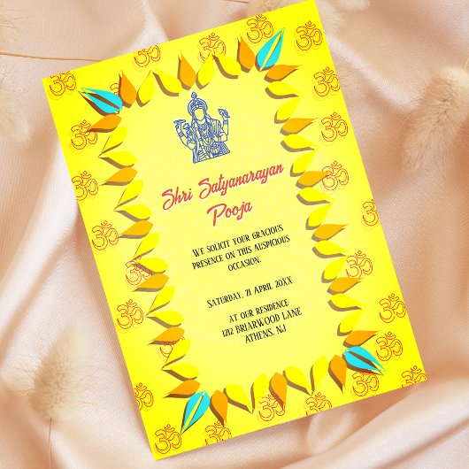 Shri Satyanarayan Pooja Indian Einladung