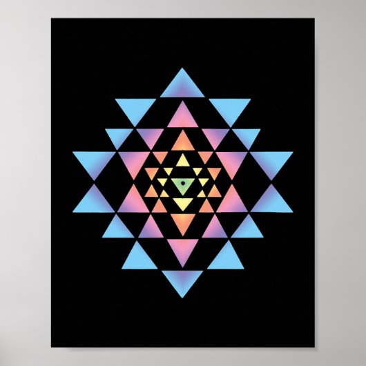 Shri Yantra Buddhismus Meditation Heilige Geometri Poster (Vorne)